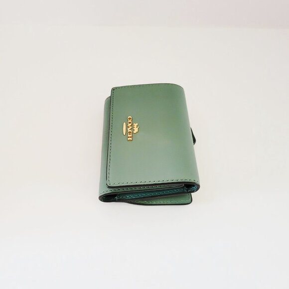 Coach CR799 Smooth Leather Micro Wallet Sage Mini Clutch - Picture 4 of 7